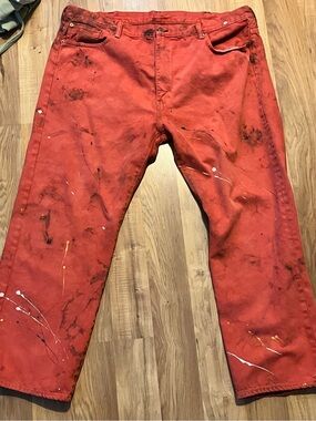 VTG Levis 569 Men’s Loose Paint Splattered Jeans Size 44 X 30 Street Wear Skater